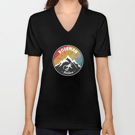 Snowboard Bozeman Montana V Neck T Shirt
