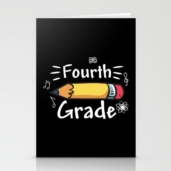 Fourth Grade Pencil Stationery Cards