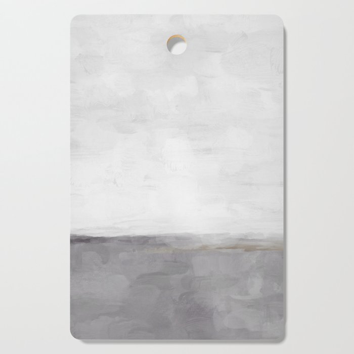 Cloudy Horizon II Light & Dark Gray with Gold Charcoal Grey Abstract