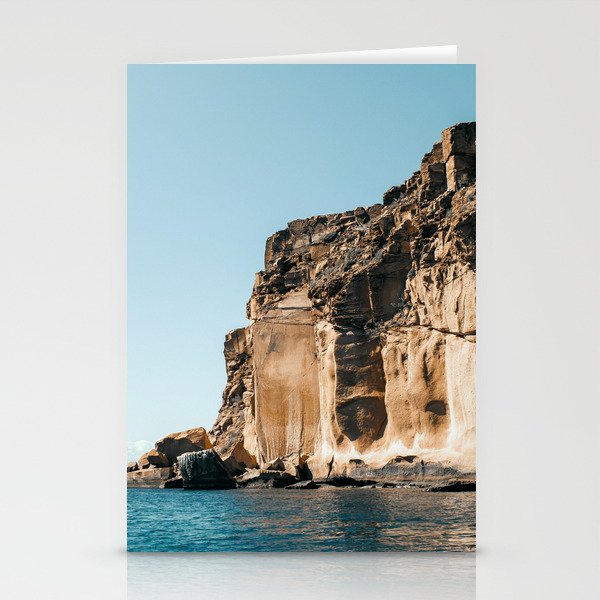 Mexico Photography - Tall Cliff By The Ocean Shore Stationery Cards