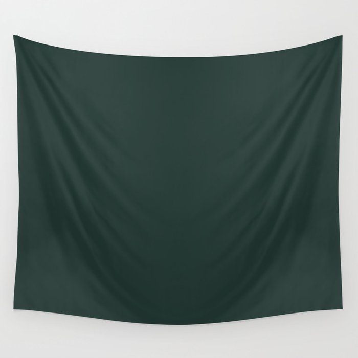 Dark Gray Green Solid Color Pantone Pine Grove 19-5406 TCX Shades of Black Hues Wall Tapestry