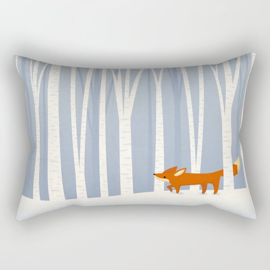 Fox in the Snow Rectangular Pillow