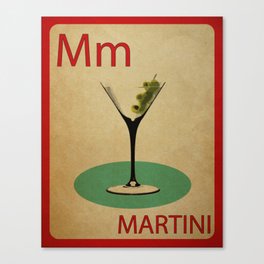Martini Vintage Style Flashcard Print Canvas Print