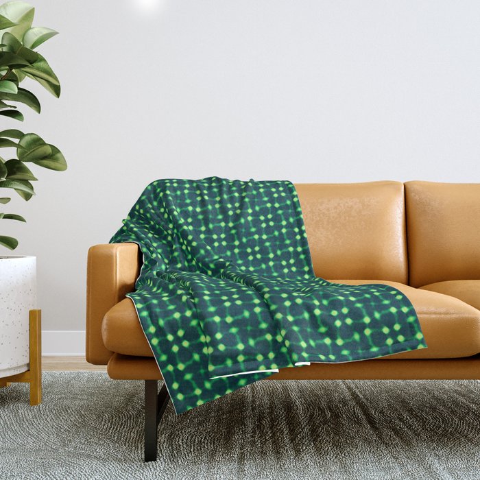 Fluorescent Green Lights Seemless Pattern Design Throw Blanket