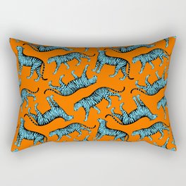 Tigers (Orange and Blue) Rectangular Pillow