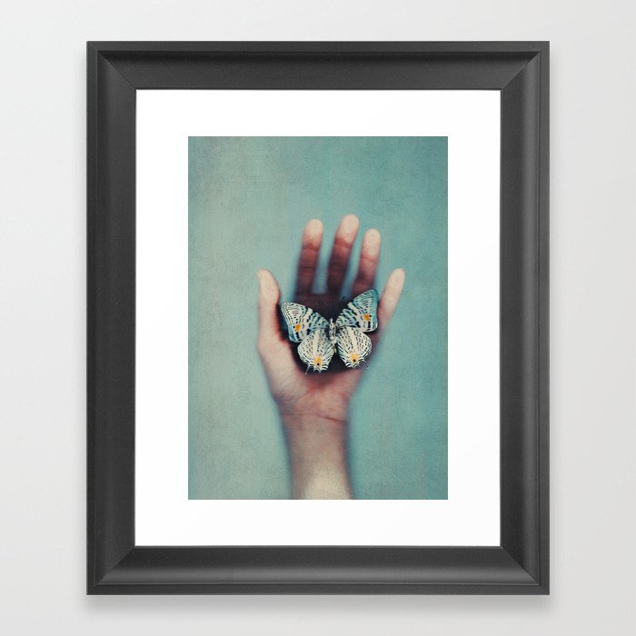 Catch (butterfly scanography) Framed Art Print