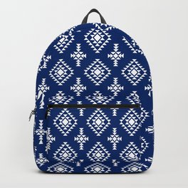 Blue and White Native American Tribal Pattern Backpack