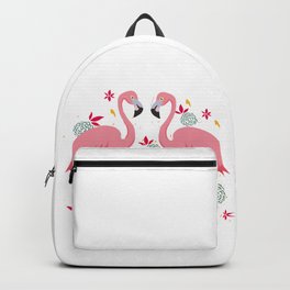 Flamingos pair pineapples tropical summer vibe Backpack
