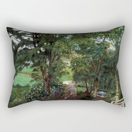 Rainy Atmosphere beneath the Trees at Jolster Parsonage by Nikolai Astrup Rectangular Pillow