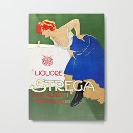 Vintage Italian poster - Dudovich - Liquore Strega Metal Print | Dancer, Girl, Dress, Vintage, Italianposter, Advert, Publicdomain, Homedecor, Woman, Vintageads 