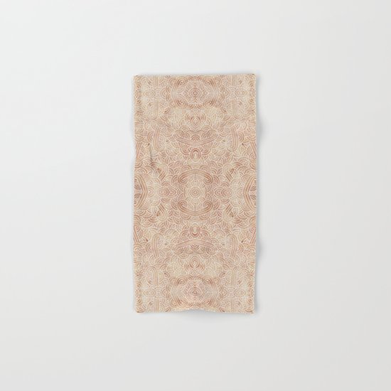 Iced coffee and white swirls doodles Hand & Bath Towel