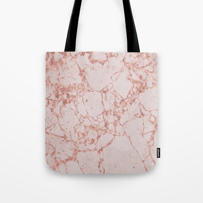 Pink Rose And Glitter Marble Collection Tote Bag