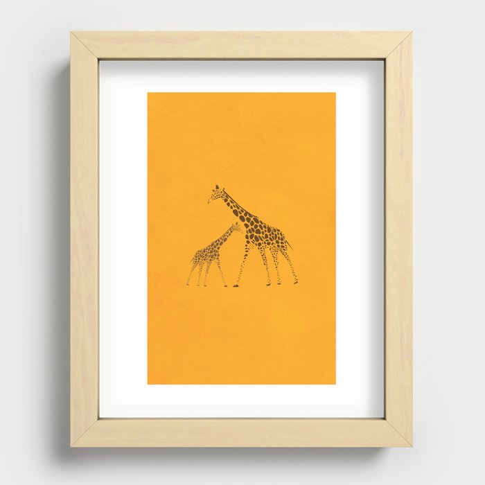 Wild Animal Giraffe Picture Recessed Framed Print