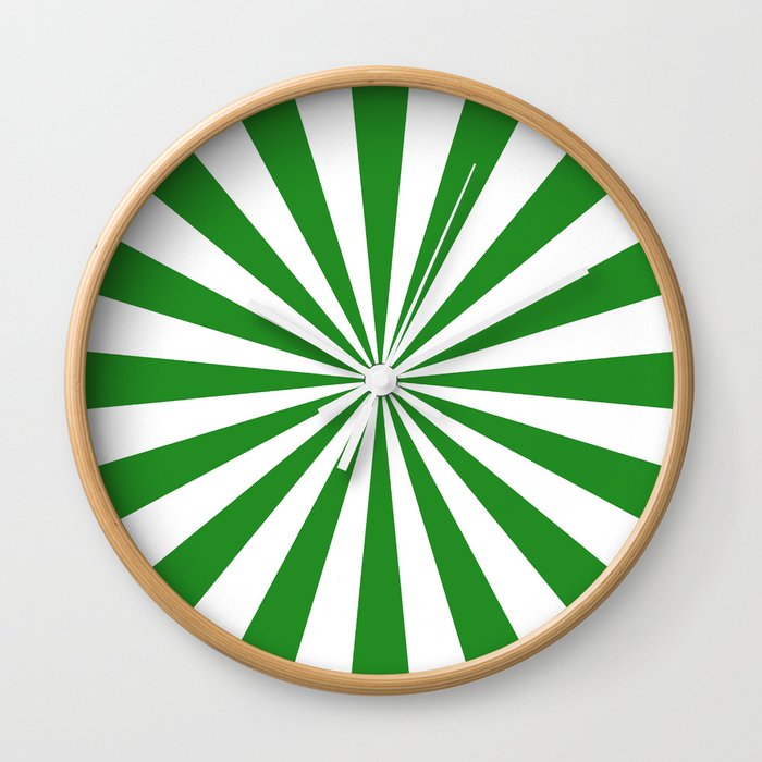 Starburst (Forest Green/White) Wall Clock
