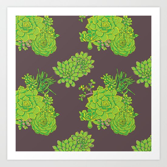 Succulent Pattern Art Print
