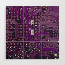 The surface of the digital circuit Wood Wall Art