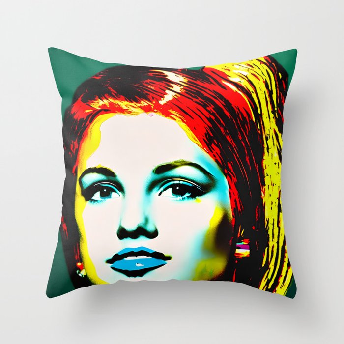 Woman's Portrait Pop Art  Throw Pillow