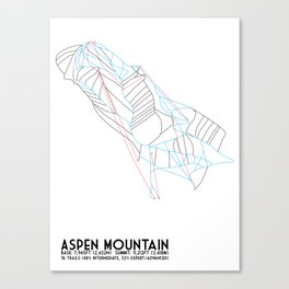 Aspen, CO - Aspen Mountain (Ajax) - Minimalist Trail Map Canvas Print