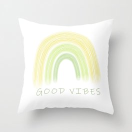 Good Vibes Cute Rainbow Throw Pillow