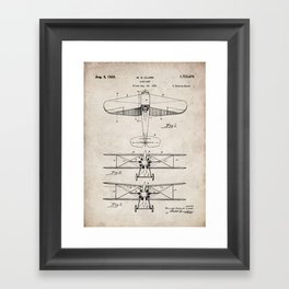 Biplane Patent - Aviation Art - Antique Framed Art Print