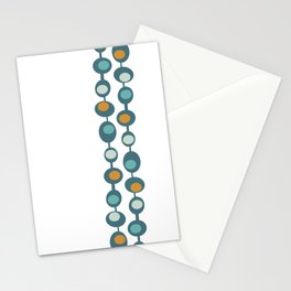 Mid Century Modern Retro Baubles in Teal, Orange and Light Green Stationery Card