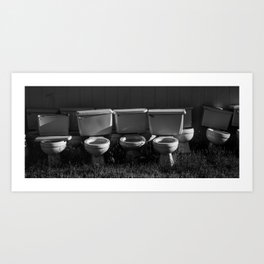 Bathroom Art: Toilets in Black and White Art Print