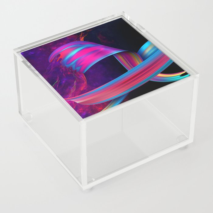 Neon twisted space #1 Acrylic Box