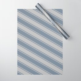 [ Thumbnail: Light Slate Gray & Grey Colored Lines Pattern Wrapping Paper ]
