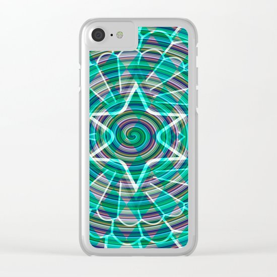 Green spiral abstraction Clear iPhone Case