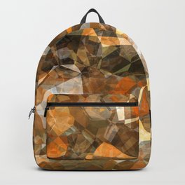 Abstract orange brown polygonal background Backpack