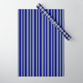 [ Thumbnail: Light Slate Gray and Blue Colored Lines/Stripes Pattern Wrapping Paper ]