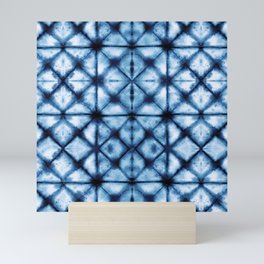 Shibori Paper Blues Mini Art Print