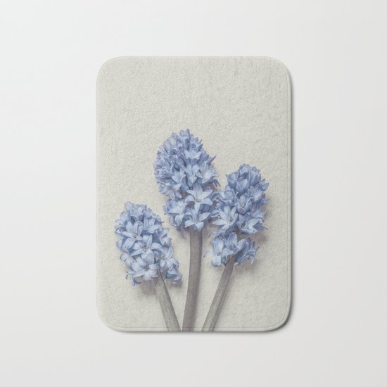 Light Blue Hyacinths Bath Mat
