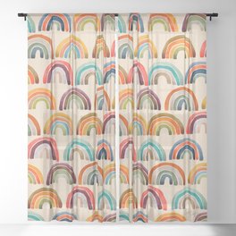 Rainbow Watercolor – Retro Palette Sheer Curtain