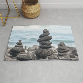 Chorten Rocks on Beach Rug | Peace, Beach, Kauai, Color, Rocks, Chorten, Tapestry, Hawaii, Photo, Zen 