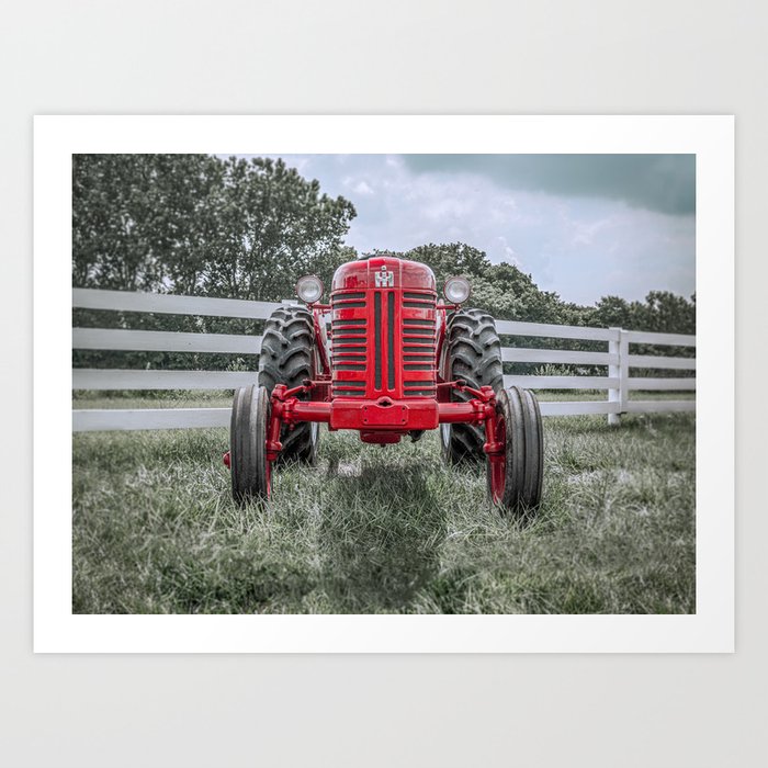 International Harvester 300 Red Utility Tractor Art Print