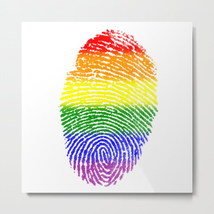 Lgbt Pride Fingerprint Gay Pride Metal Print By Limitless Design
