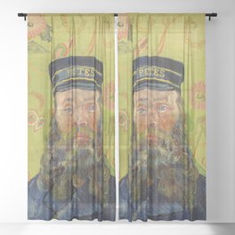 Vincent van Gogh "The Postman (Joseph-Étienne Roulin)" Sheer Curtain