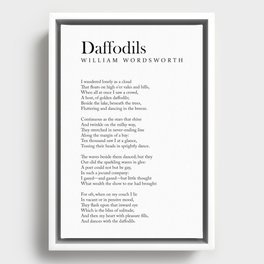 Daffodils - William Wordsworth Poem - Literature - Typography Print 1 Framed Canvas