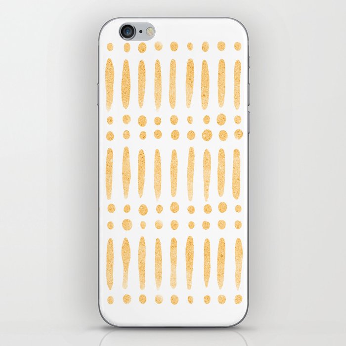 Gold yellow line pattern iPhone Skin