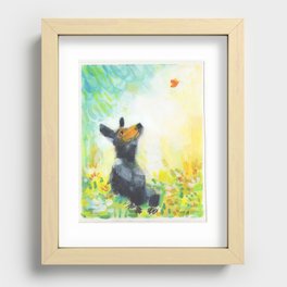 Bear with Butterfly Recessed Framed Print