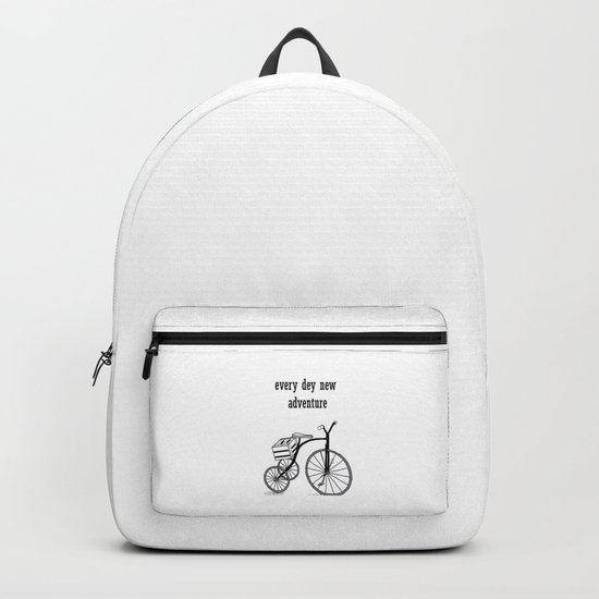 Every day a new adventure . Bike on 3 wheels Backpack