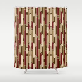 Modern Tabs in Brown, Burgundy and Tan Shower Curtain