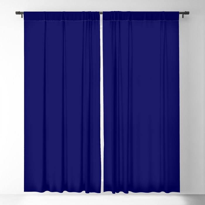 Nautical Navy Blue Solid Color Block Spring Summer Blackout Curtain