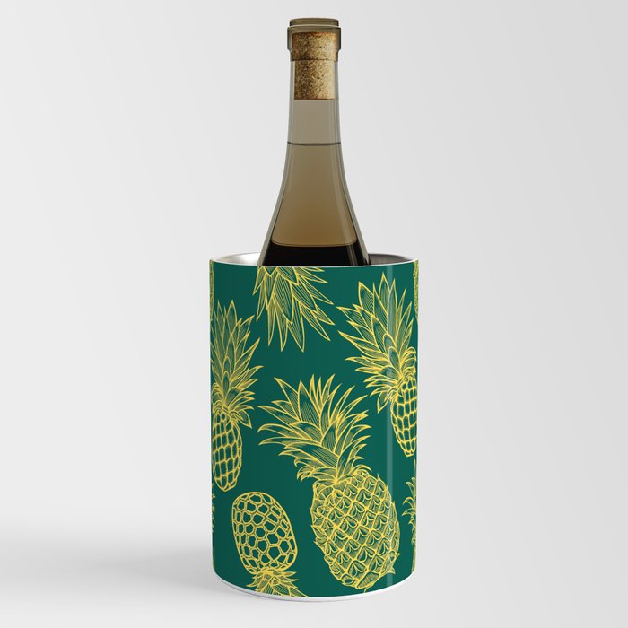 Fresh Pineapples Teal & Yellow Wine Chiller