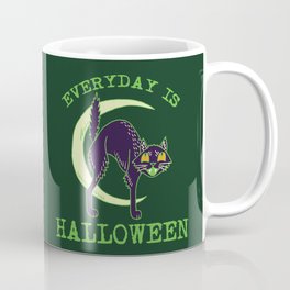 Cute Kitschy Vintage Green Halloween Cat - Everyday is Halloween Mug