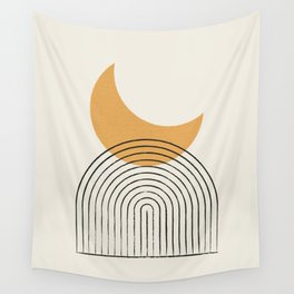Moon mountain gold - Mid century style Wall Tapestry