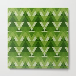 Geometric - Green Metal Print | Green, Native, Emmebigraphic, Emmebi, Graphicdesign, Lines, Pattern, Ethnostyle, Triangles, Emerald 