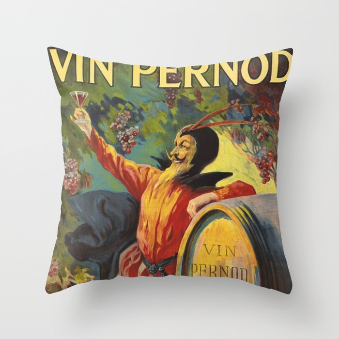 Francisco Tamagno, Vin Pernod Food and Wine Alcoholic & Champagne Beverages Poster, circa 1899 Throw Pillow