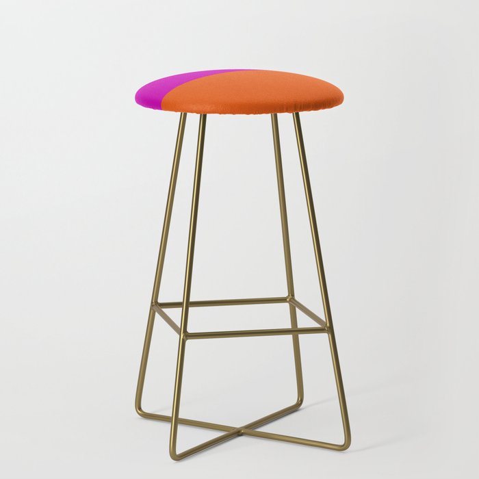 Bright Orange Fuchsia Pink Color Block Bar Stool by One Stop